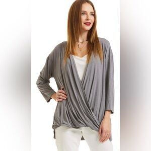 Gray Women's Drape Top